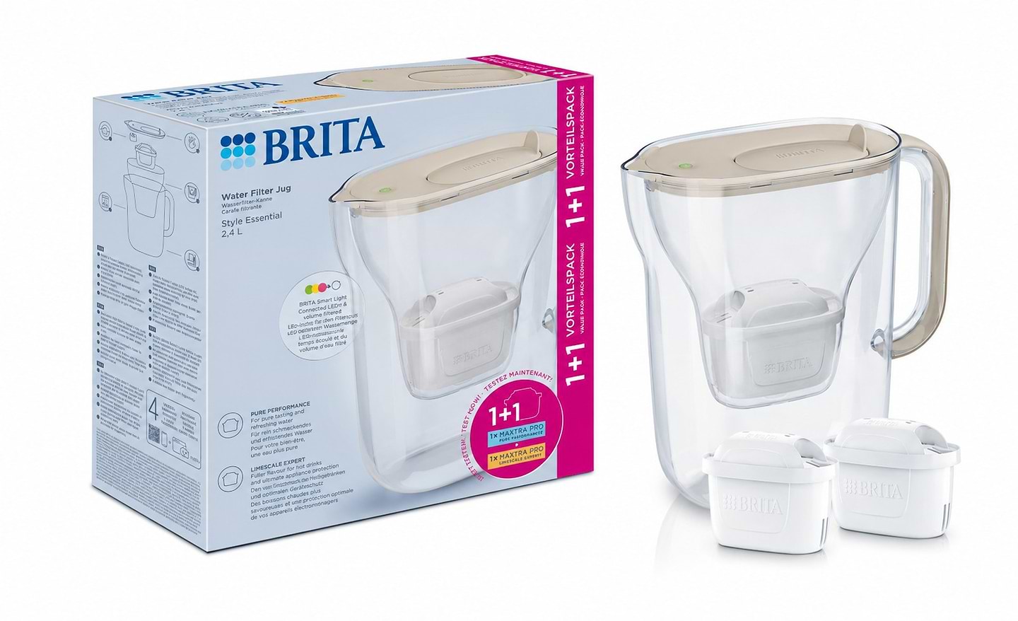Фильтр-кувшин Brita Style Essential Mxpro песочный + 2 картриджа